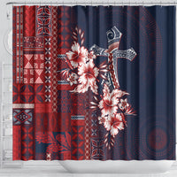 Samoa AIGA Mamanu Siapo Malu Motifs Shower Curtain Flag Color LT7 - Polynesian Pride