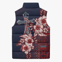 Samoa AIGA Mamanu Siapo Malu Motifs Sleeveless Puffer Jacket Flag Color LT7 - Polynesian Pride