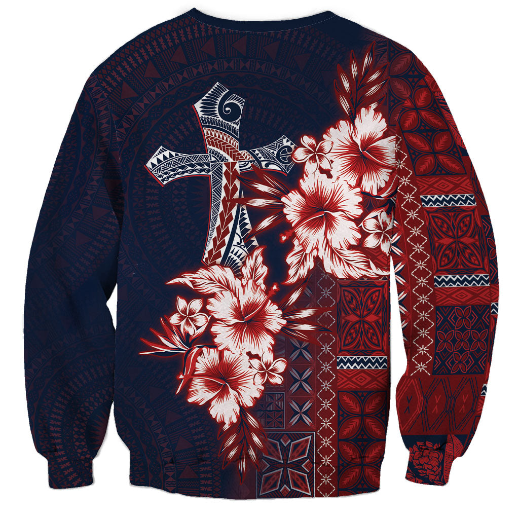 Samoa AIGA Mamanu Siapo Malu Motifs Sweatshirt Flag Color LT7 - Polynesian Pride