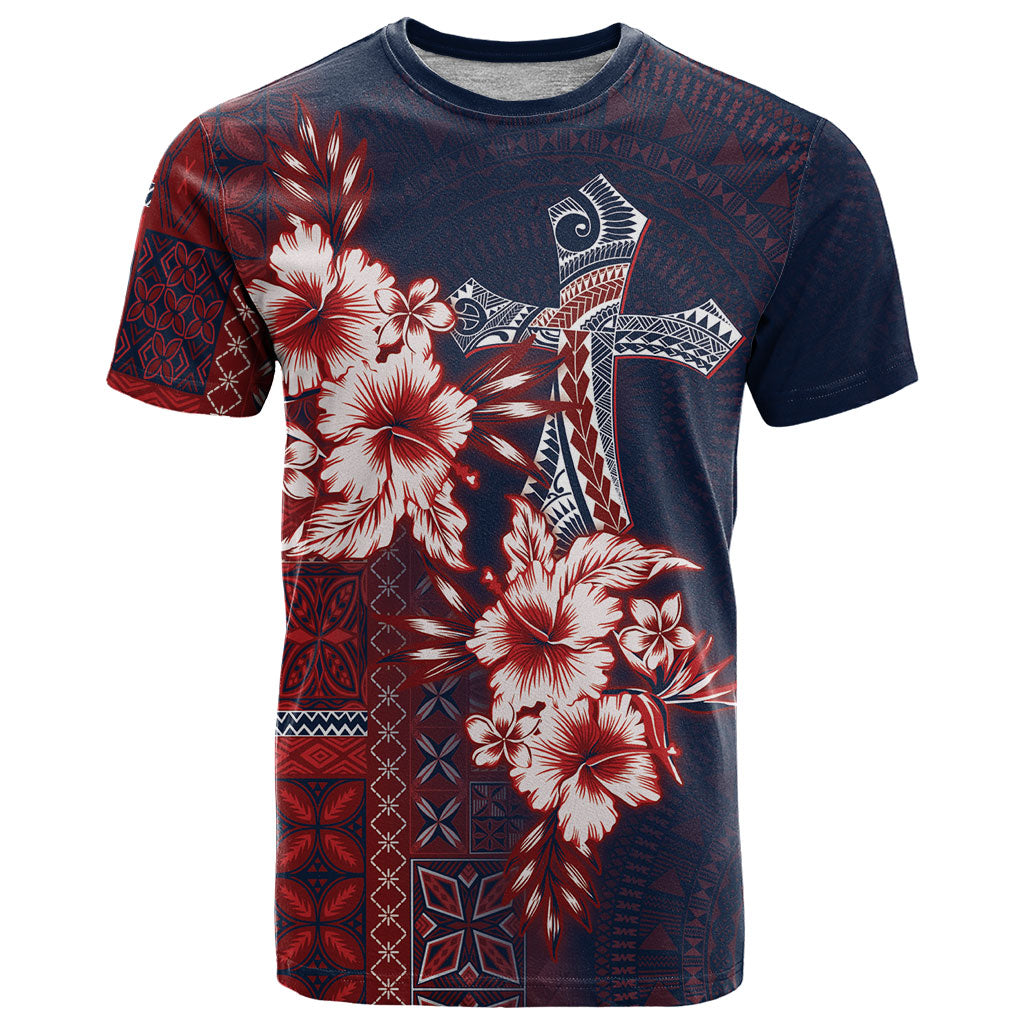 Samoa AIGA Mamanu Siapo Malu Motifs T Shirt Flag Color LT7 Navy Blue - Polynesian Pride