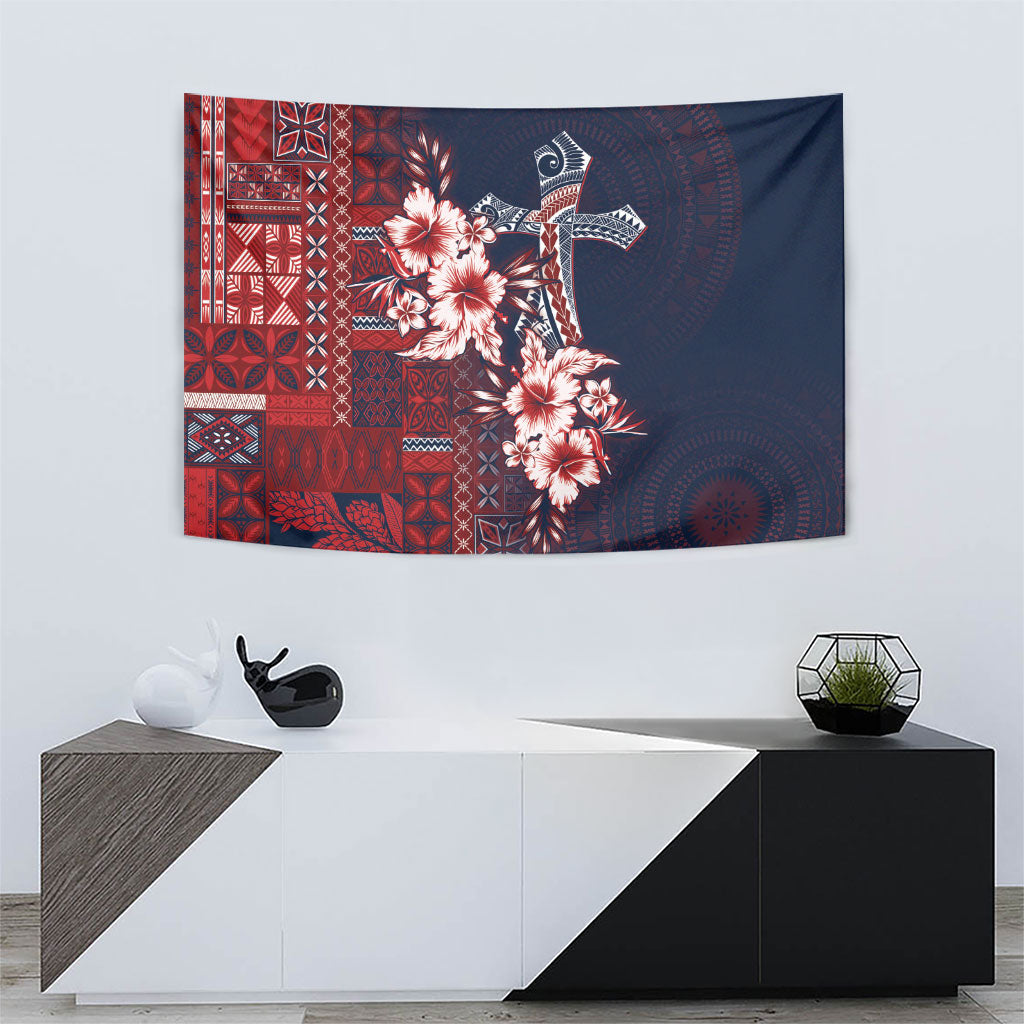 Samoa AIGA Mamanu Siapo Malu Motifs Tapestry Flag Color LT7 - Polynesian Pride