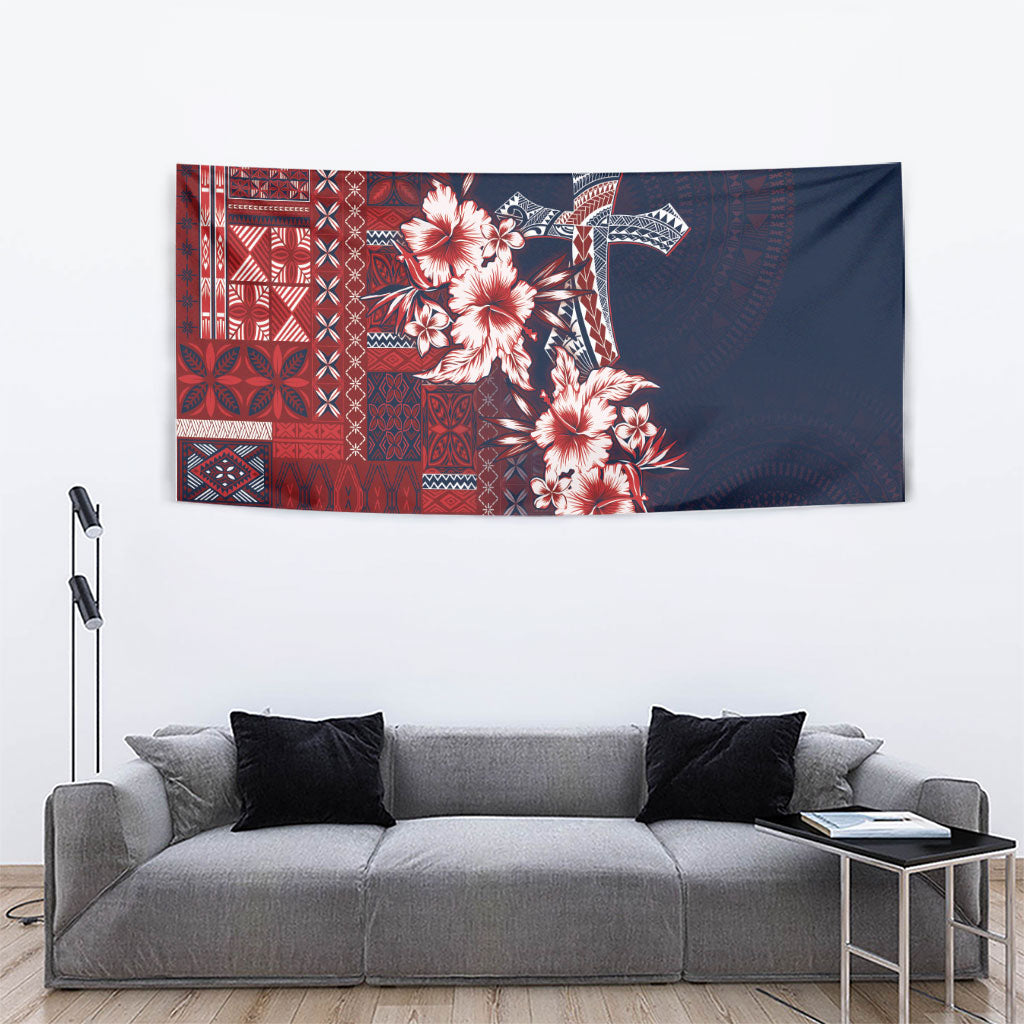 Samoa AIGA Mamanu Siapo Malu Motifs Tapestry Flag Color LT7 - Polynesian Pride