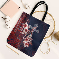 Samoa AIGA Mamanu Siapo Malu Motifs Tote Bag Flag Color LT7 Black Strap One Size Navy Blue - Polynesian Pride