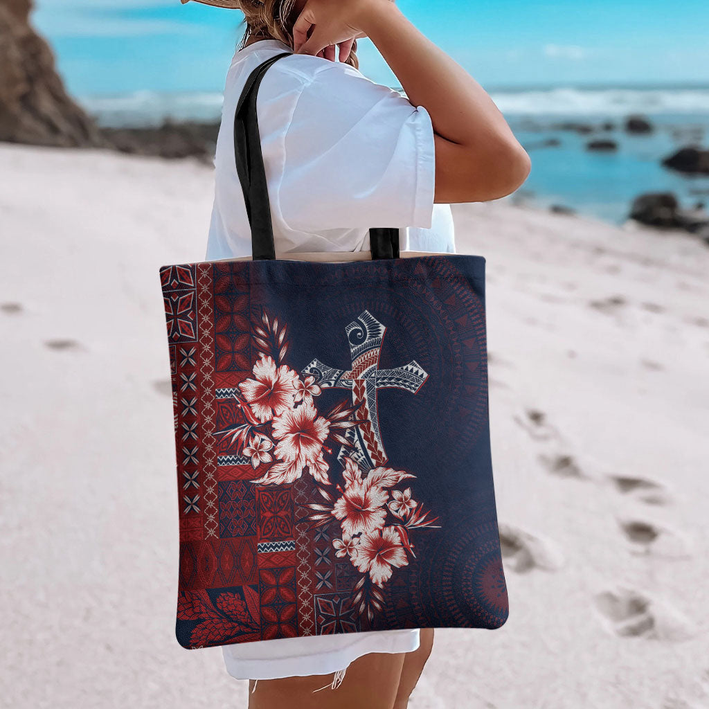 Samoa AIGA Mamanu Siapo Malu Motifs Tote Bag Flag Color LT7 - Polynesian Pride