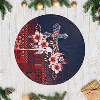 Samoa AIGA Mamanu Siapo Malu Motifs Tree Skirt Flag Color LT7 Casual Navy Blue - Polynesian Pride