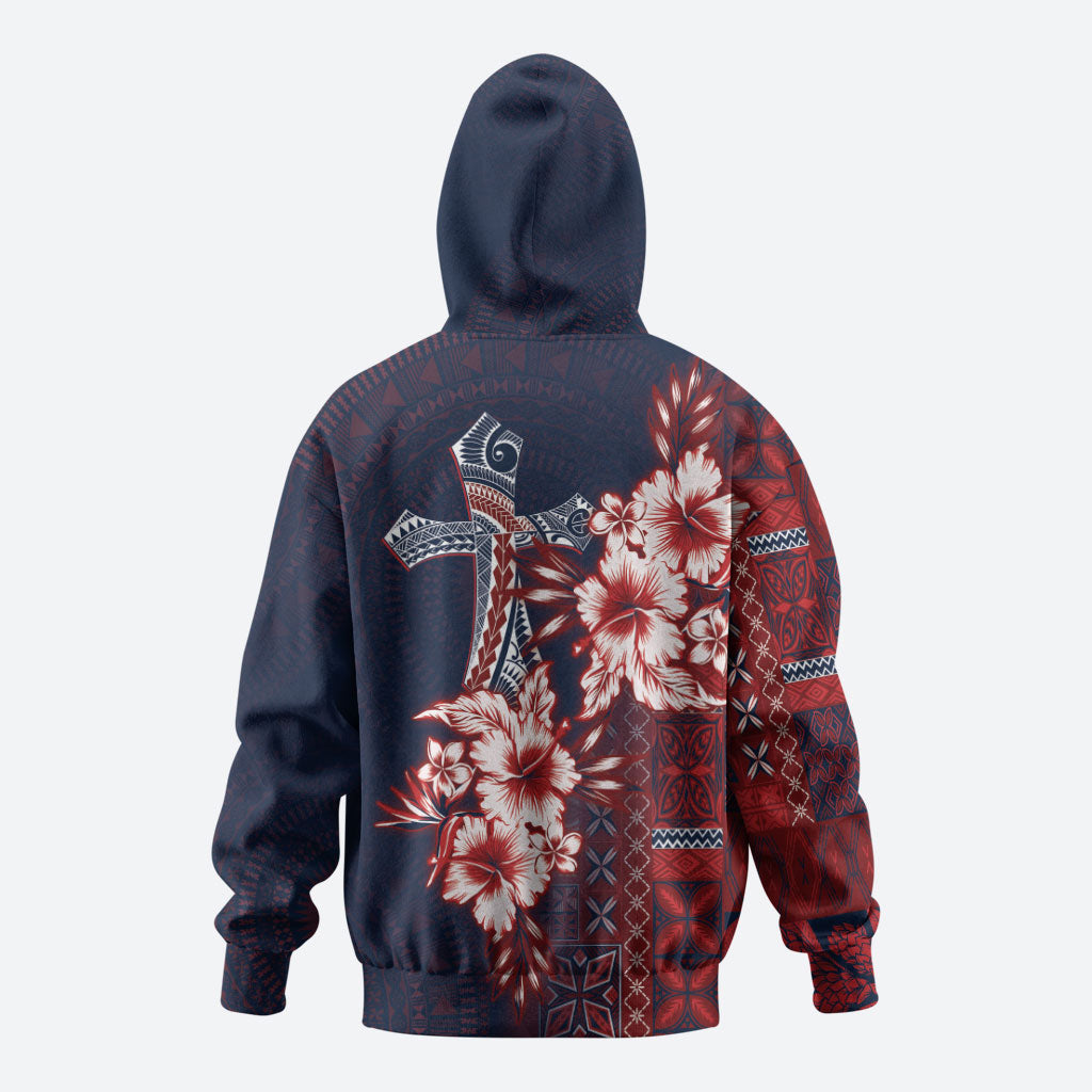 Samoa AIGA Mamanu Siapo Malu Motifs Zip Hoodie Flag Color LT7 - Polynesian Pride