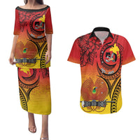 Papua New Guinea 50 Years Couples Matching Puletasi and Hawaiian Shirt Motuan Motifs LT7 Colorful - Polynesian Pride