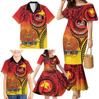 Papua New Guinea 50 Years Family Matching Mermaid Dress and Hawaiian Shirt Motuan Motifs LT7 - Polynesian Pride
