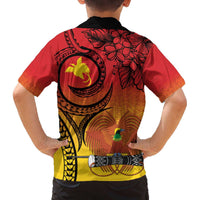Papua New Guinea 50 Years Family Matching Off The Shoulder Long Sleeve Dress and Hawaiian Shirt Motuan Motifs LT7 - Polynesian Pride
