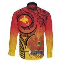Papua New Guinea 50 Years Family Matching Off The Shoulder Long Sleeve Dress and Hawaiian Shirt Motuan Motifs LT7 - Polynesian Pride