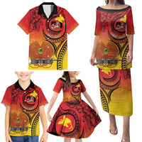 Papua New Guinea 50 Years Family Matching Puletasi and Hawaiian Shirt Motuan Motifs LT7 - Polynesian Pride