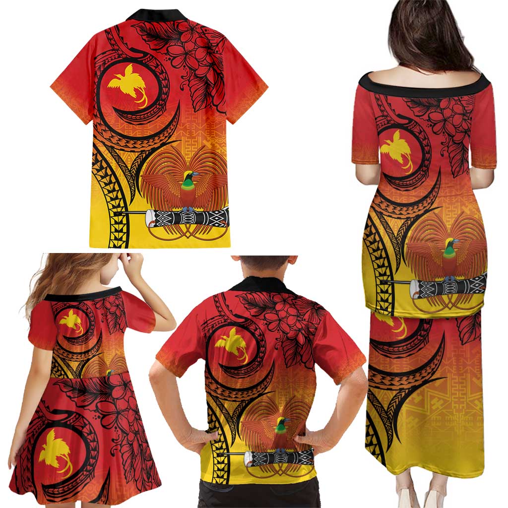 Papua New Guinea 50 Years Family Matching Puletasi and Hawaiian Shirt Motuan Motifs LT7 - Polynesian Pride