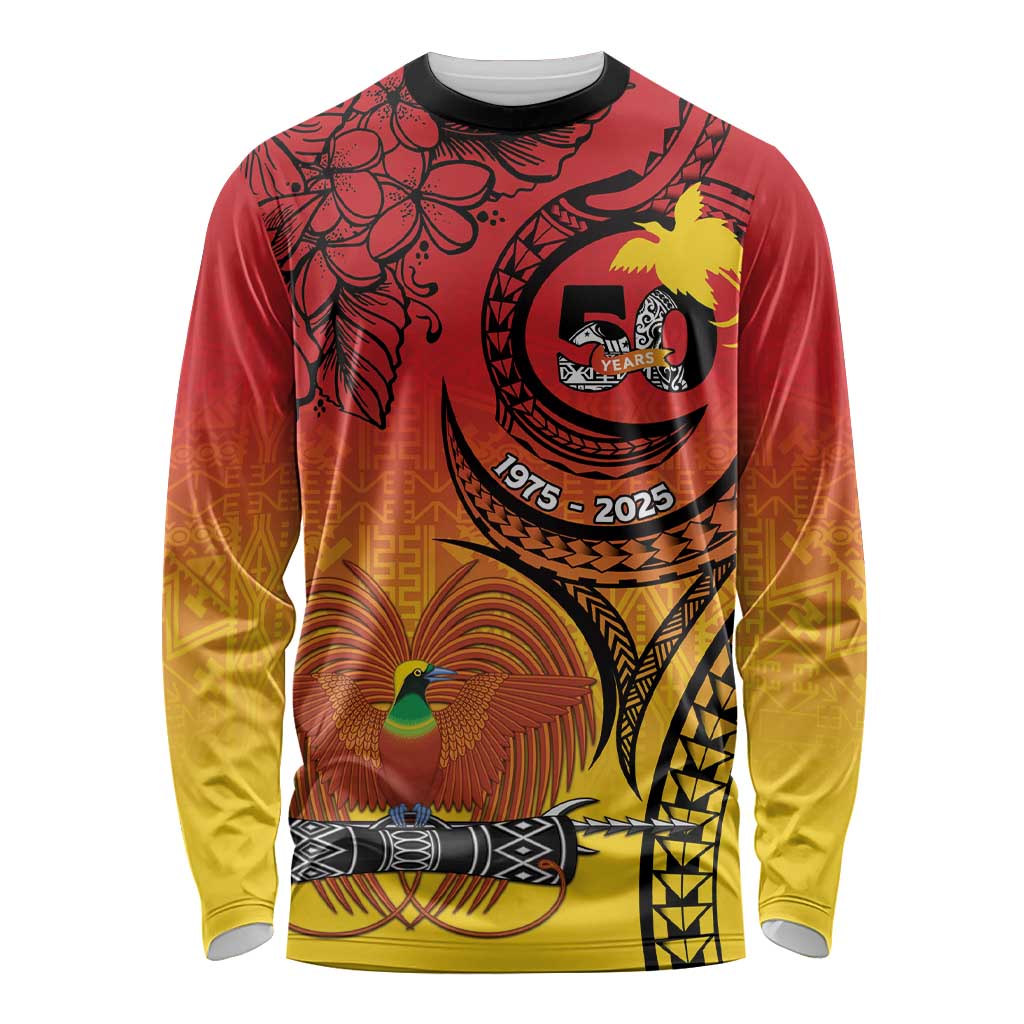 Papua New Guinea 50 Years Long Sleeve Shirt Motuan Motifs