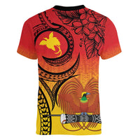 Papua New Guinea 50 Years Women V-Neck T-Shirt Motuan Motifs