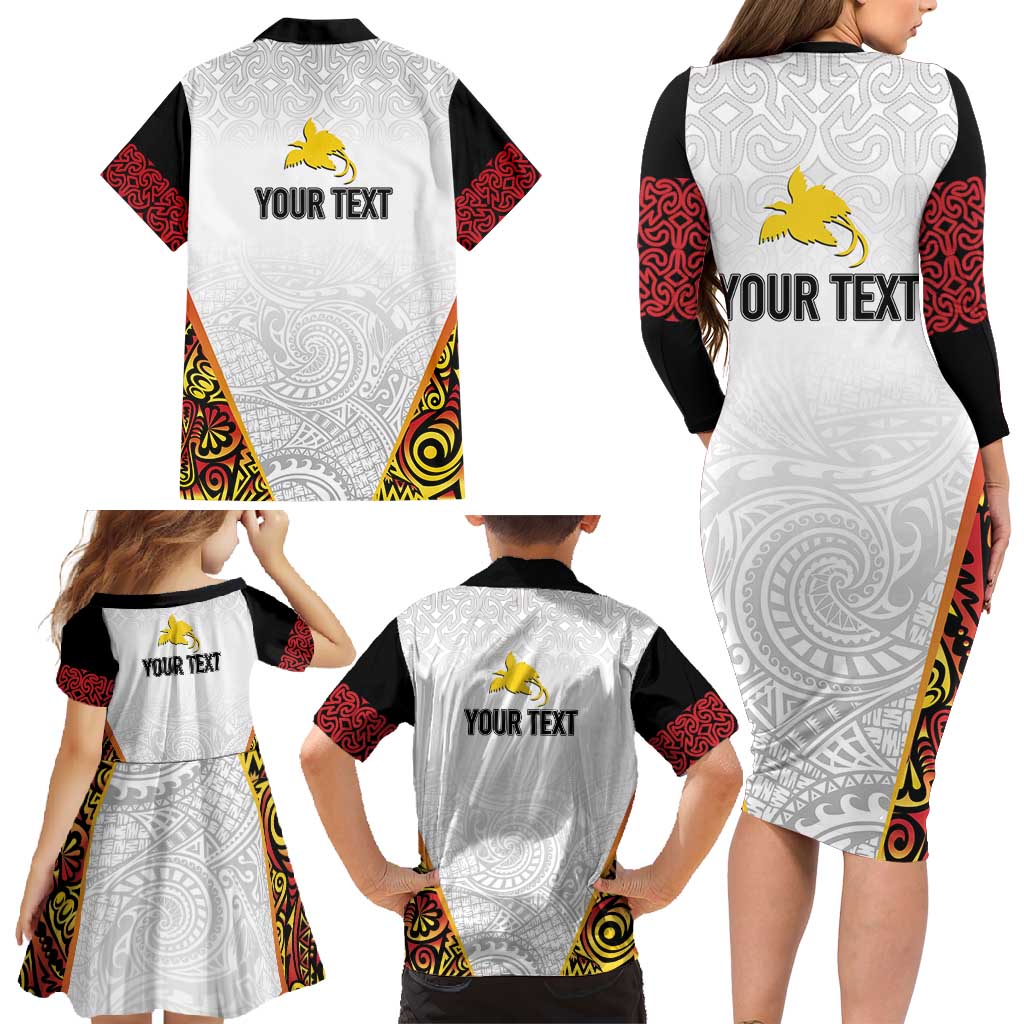 Personalized Papua New Guinea Family Matching Long Sleeve Bodycon Dress and Hawaiian Shirt Hapi De bilong Indipendens PNG LT7 - Polynesian Pride