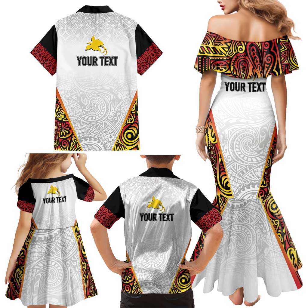 Personalized Papua New Guinea Family Matching Mermaid Dress and Hawaiian Shirt Hapi De bilong Indipendens PNG LT7 - Polynesian Pride