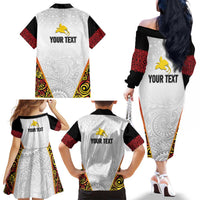 Personalized Papua New Guinea Family Matching Off The Shoulder Long Sleeve Dress and Hawaiian Shirt Hapi De bilong Indipendens PNG LT7 - Polynesian Pride