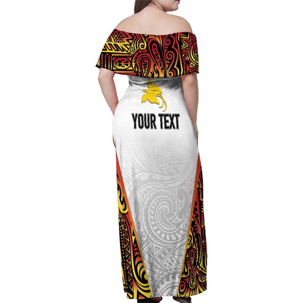 Personalized Papua New Guinea Family Matching Off Shoulder Maxi Dress and Hawaiian Shirt Hapi De bilong Indipendens PNG LT7 - Polynesian Pride