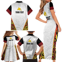 Personalized Papua New Guinea Family Matching Short Sleeve Bodycon Dress and Hawaiian Shirt Hapi De bilong Indipendens PNG LT7 - Polynesian Pride