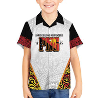 Personalized Papua New Guinea Family Matching Summer Maxi Dress and Hawaiian Shirt Hapi De bilong Indipendens PNG LT7 Son's Shirt White - Polynesian Pride