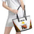 Personalized Papua New Guinea Leather Tote Bag Hapi De bilong Indipendens PNG