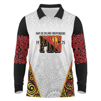 Personalized Papua New Guinea Long Sleeve Polo Shirt Hapi De bilong Indipendens PNG