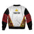 Personalized Papua New Guinea Sleeve Zip Bomber Jacket Hapi De bilong Indipendens PNG