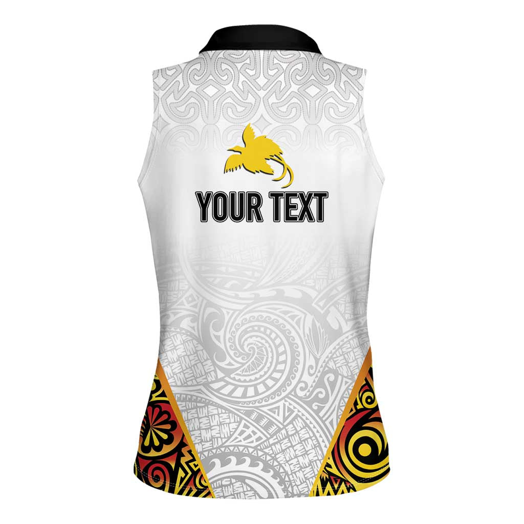 Personalized Papua New Guinea Women Sleeveless Polo Shirt Hapi De bilong Indipendens PNG