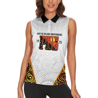 Personalized Papua New Guinea Women Sleeveless Polo Shirt Hapi De bilong Indipendens PNG