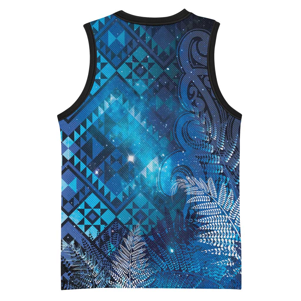 Aotearoa Taniko Matariki Basketball Jersey Cosmic Blue