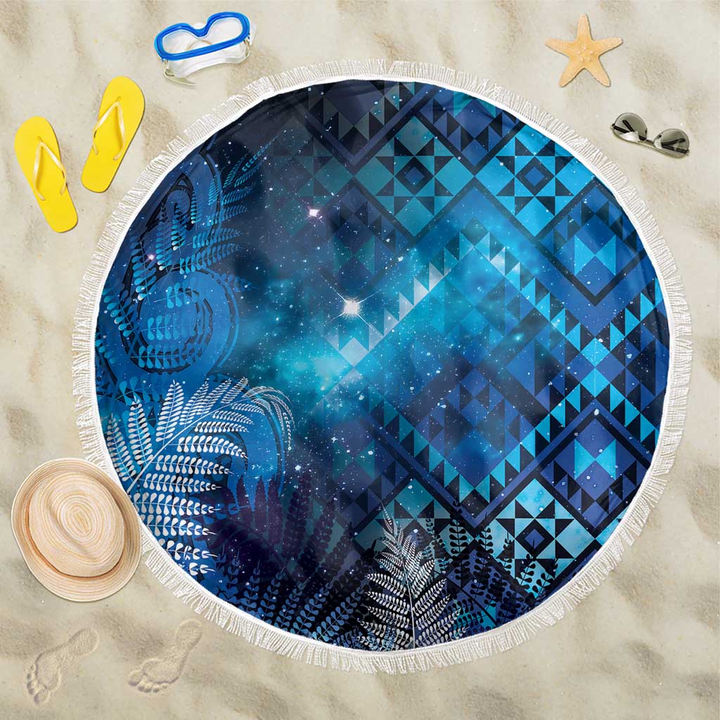 Aotearoa Taniko Matariki Beach Blanket Cosmic Blue