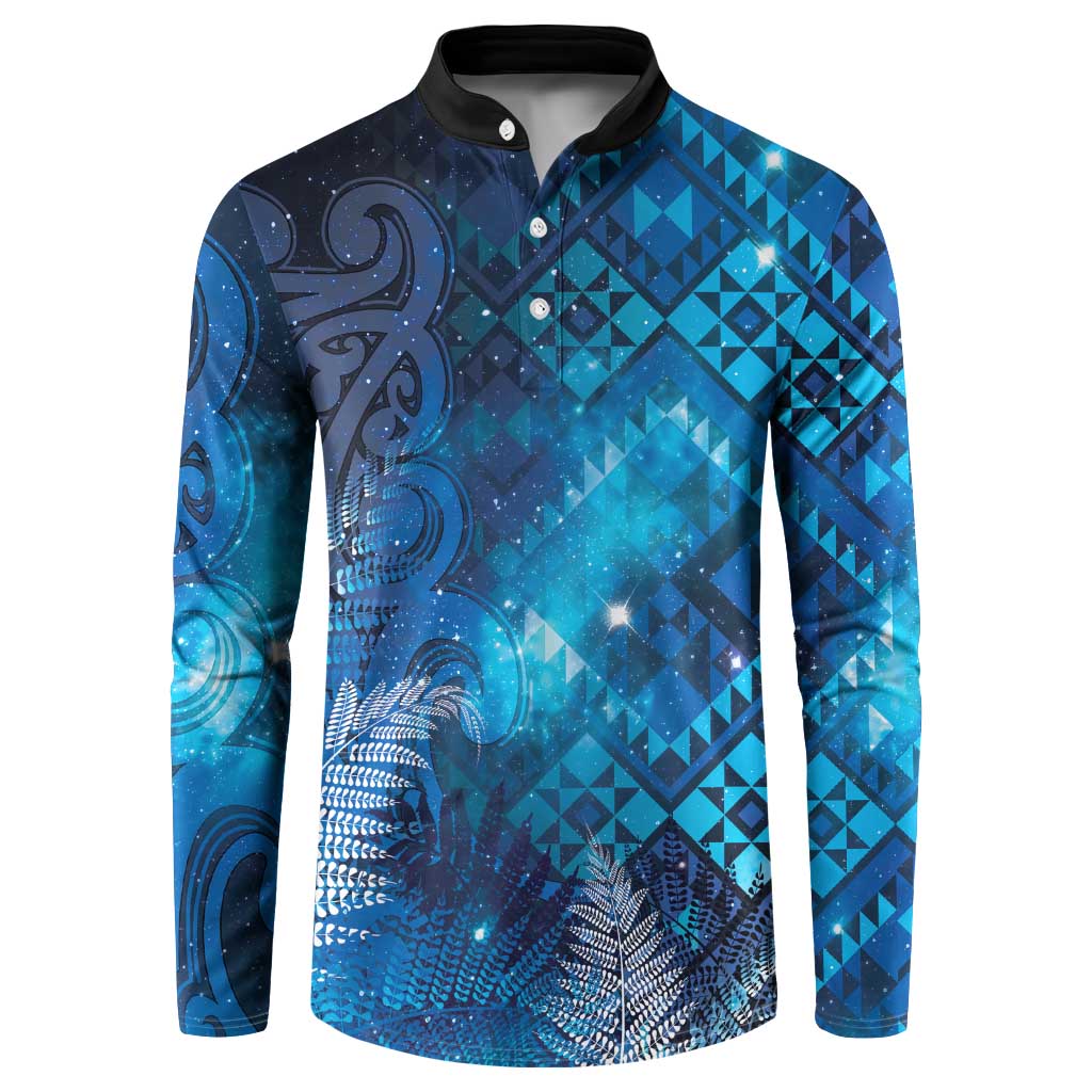 Aotearoa Taniko Matariki Button Sweatshirt Cosmic Blue