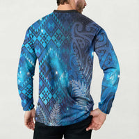 Aotearoa Taniko Matariki Button Sweatshirt Cosmic Blue