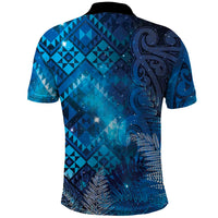 Aotearoa Taniko Matariki Polo Shirt Cosmic Blue