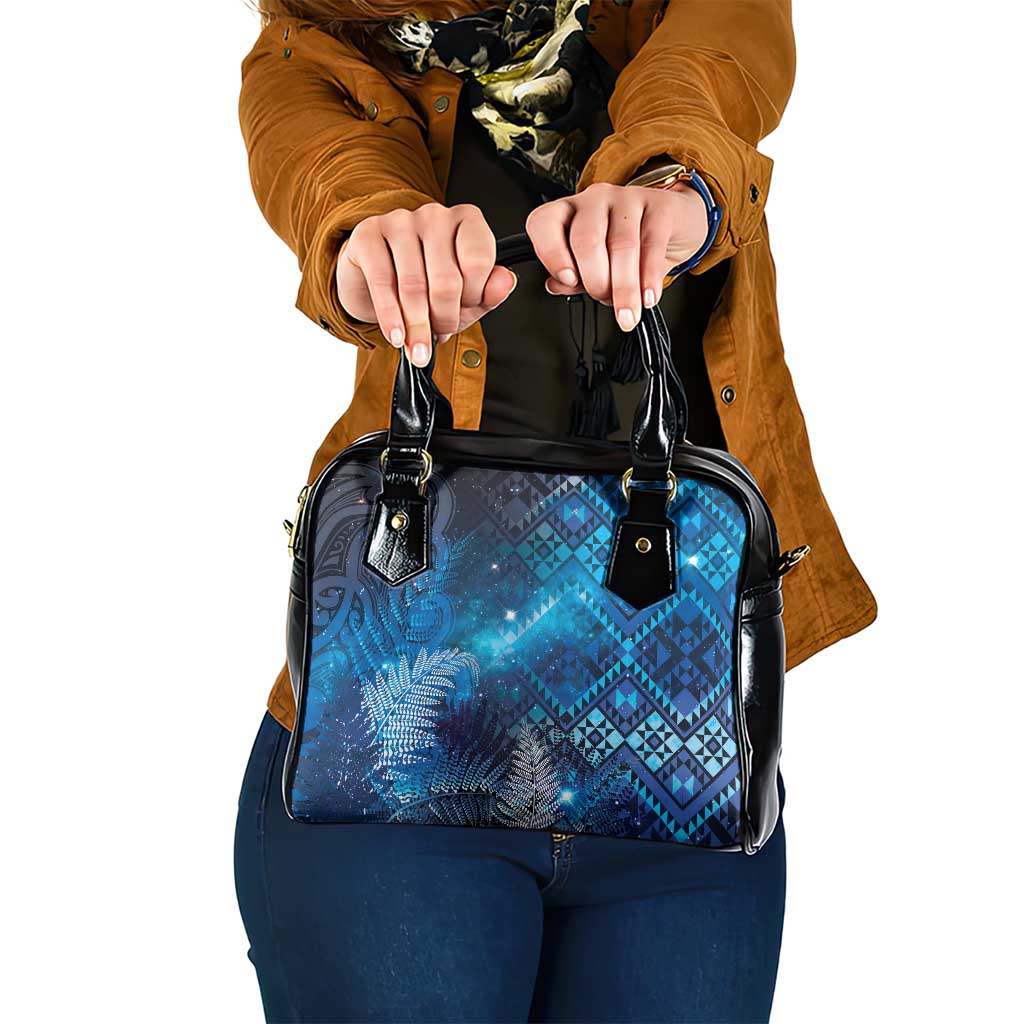 Aotearoa Taniko Matariki Shoulder Handbag Cosmic Blue