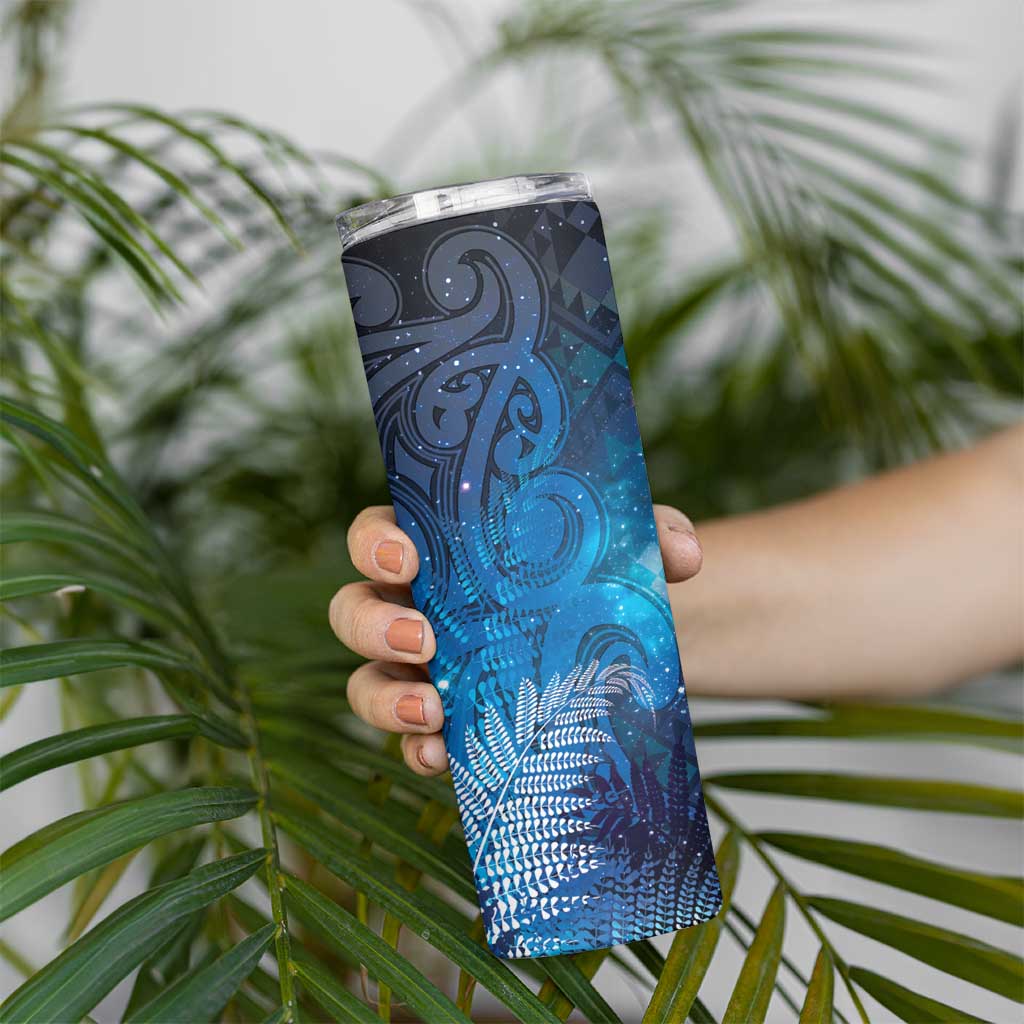 Aotearoa Taniko Matariki Skinny Tumbler Cosmic Blue