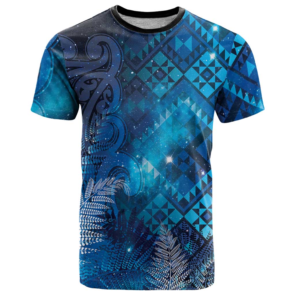 Aotearoa Taniko Matariki T Shirt Cosmic Blue