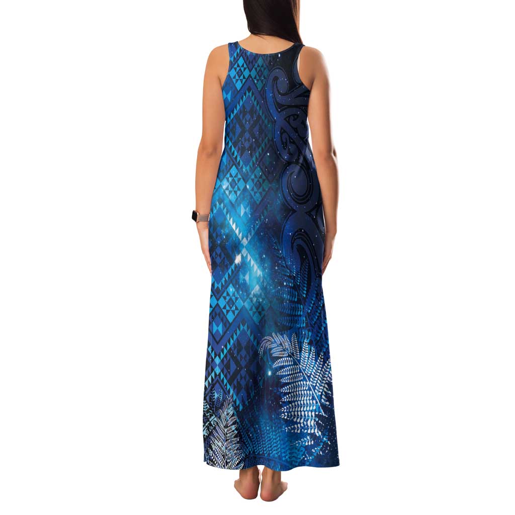 Aotearoa Taniko Matariki Tank Maxi Dress Cosmic Blue
