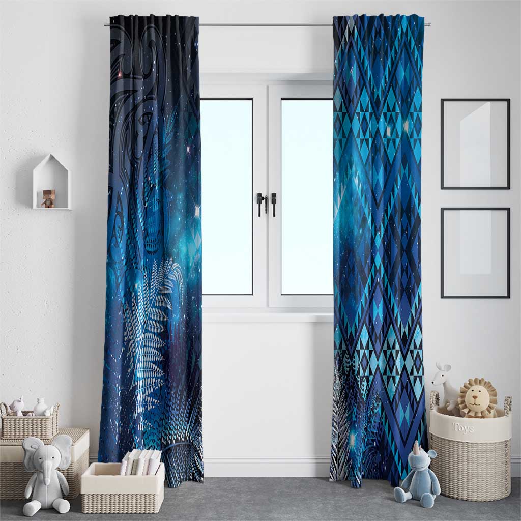 Aotearoa Taniko Matariki Window Curtain Cosmic Blue