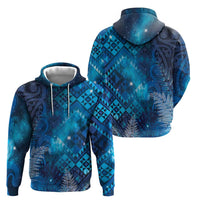 Aotearoa Taniko Matariki Zip Hoodie Cosmic Blue