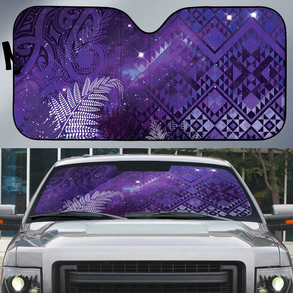 Aotearoa Taniko Matariki Auto Sun Shade Cosmic Violet