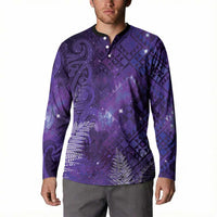 Aotearoa Taniko Matariki Button Sweatshirt Cosmic Violet