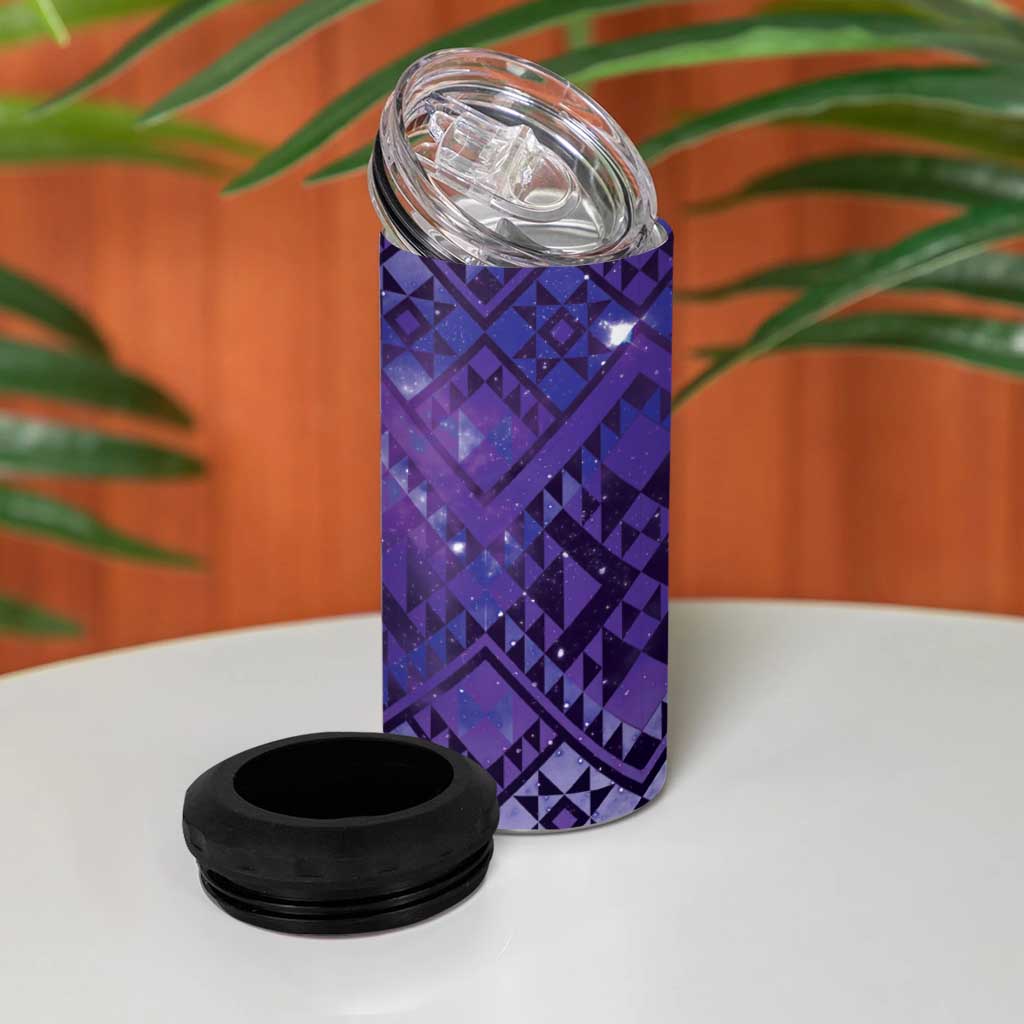 Aotearoa Taniko Matariki 4 in 1 Can Cooler Tumbler Cosmic Violet