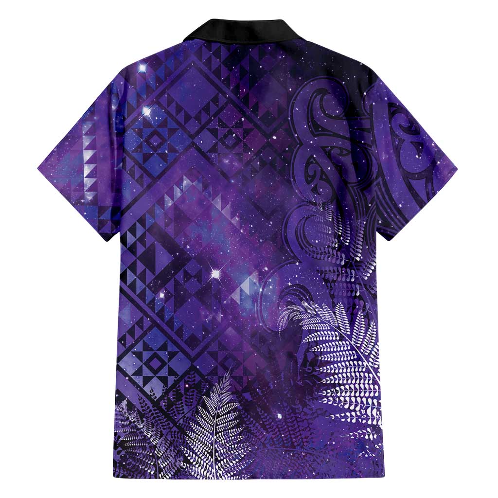 Aotearoa Taniko Matariki Family Matching Mermaid Dress and Hawaiian Shirt Cosmic Violet