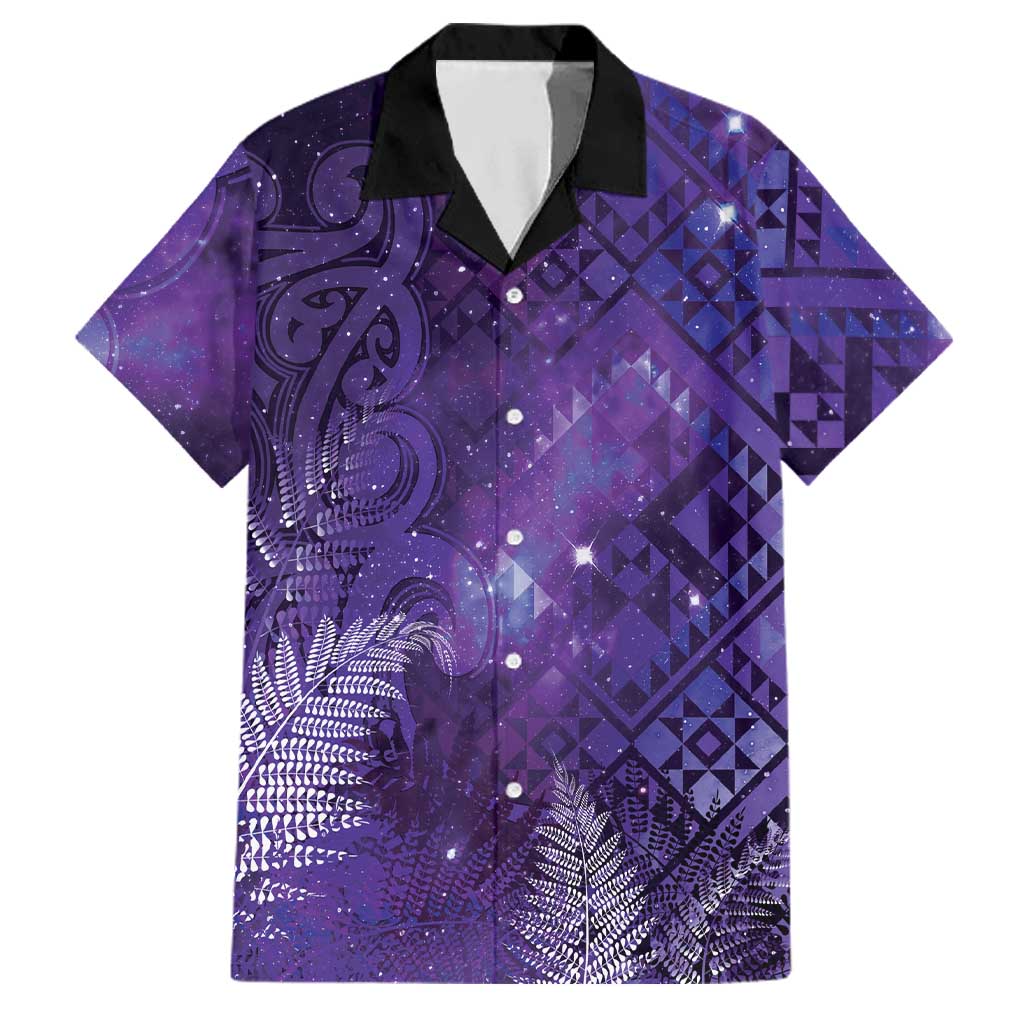 Aotearoa Taniko Matariki Family Matching Puletasi and Hawaiian Shirt Cosmic Violet