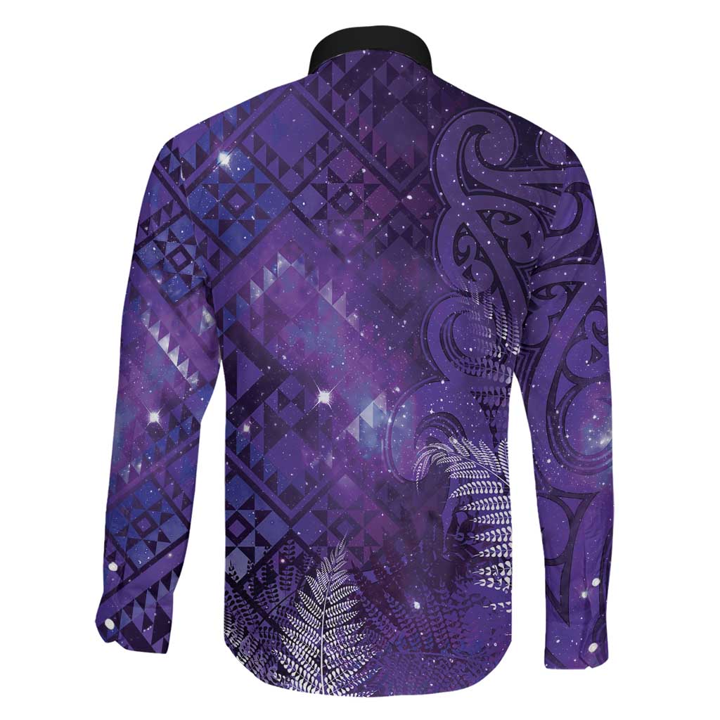 Aotearoa Taniko Matariki Family Matching Short Sleeve Bodycon Dress and Hawaiian Shirt Cosmic Violet LT7 - Polynesian Pride