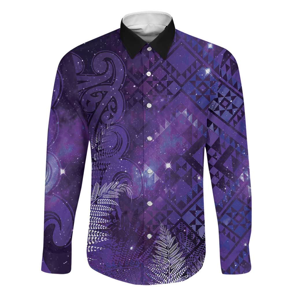 Aotearoa Taniko Matariki Family Matching Summer Maxi Dress and Hawaiian Shirt Cosmic Violet