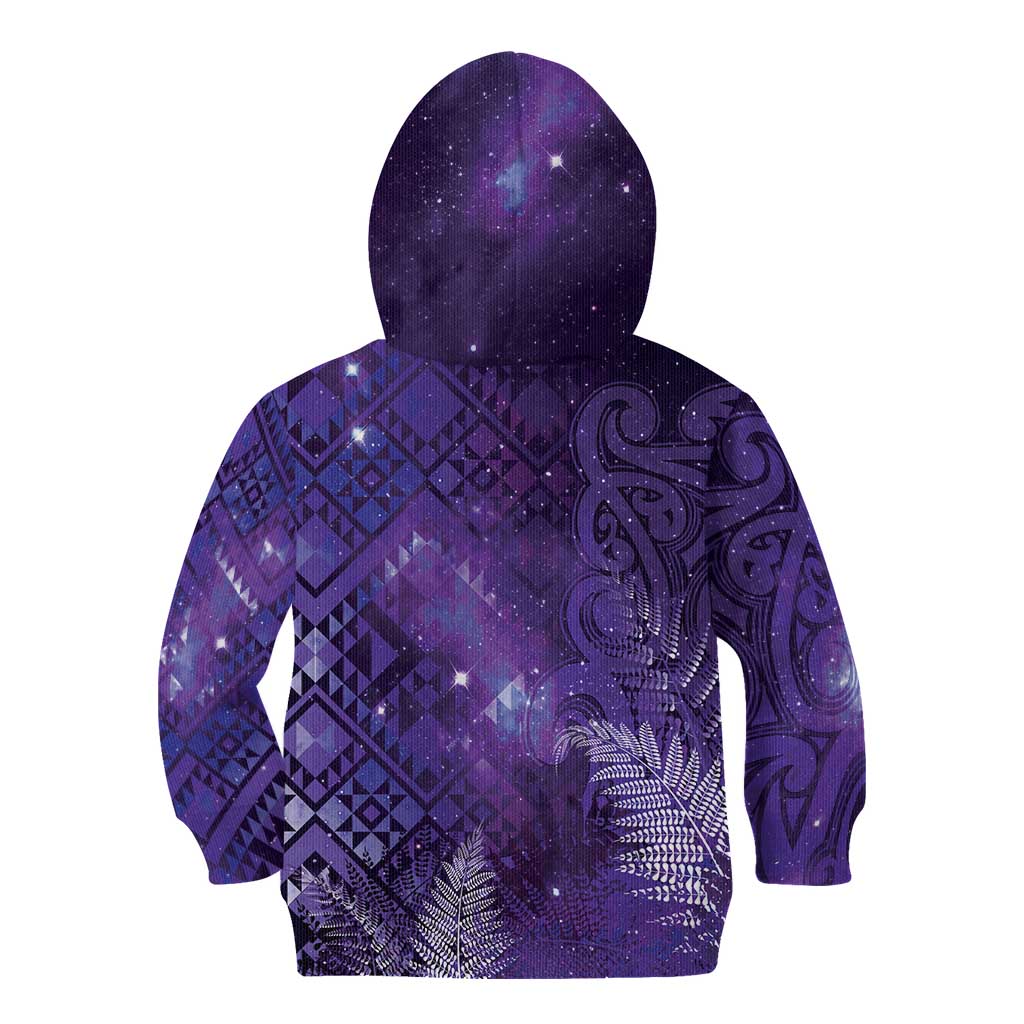 Aotearoa Taniko Matariki Kid Hoodie Cosmic Violet