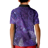 Aotearoa Taniko Matariki Kid Polo Shirt Cosmic Violet