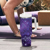 Aotearoa Taniko Matariki Tumbler With Handle Cosmic Violet